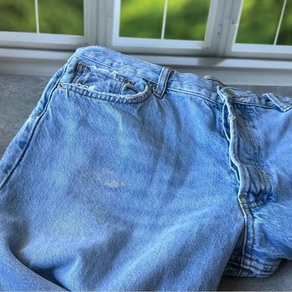 Zara Woman Distressed Ripped Denim 100% Cotton Jeans Sz 10